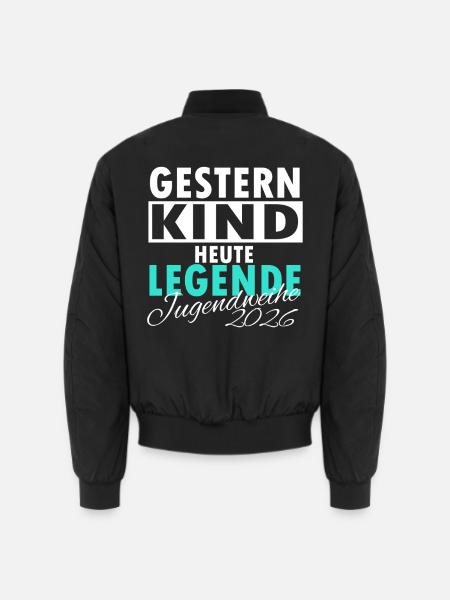 Jugendweihe 2026 Gestern Kind Heute Legende - Unisex Bomberjacke - Schwarz