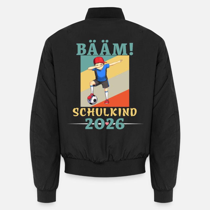 BÄÄM Schulkind 2026 Einschulung Fußball - Unisex Bomberjacke - Schwarz
