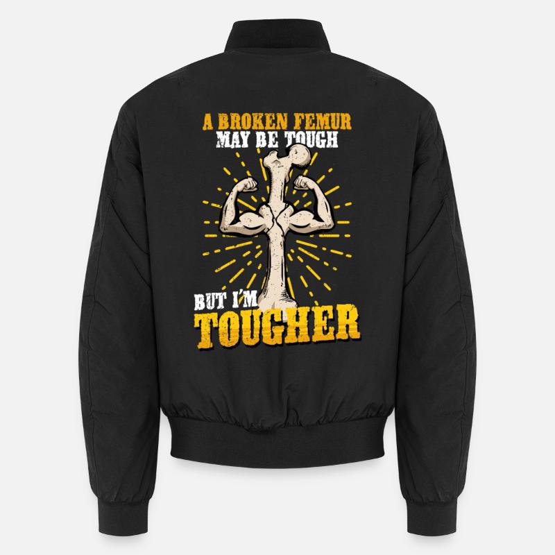 Beinbruch Gebrochener Oberschenkel Unisex Bomberjacke