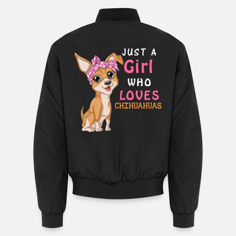 Nur ein Mädchen, das Chihuahua liebt Unisex Bomberjacke