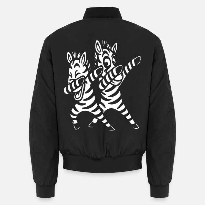 Dabbing Zebras Dancing - Unisex Bomber Jacket - black