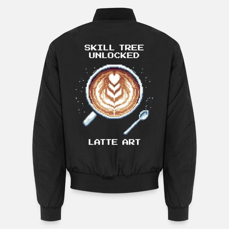 Skillbaum freigeschaltet: Latte Art | Barista - Unisex Bomberjacke - Schwarz