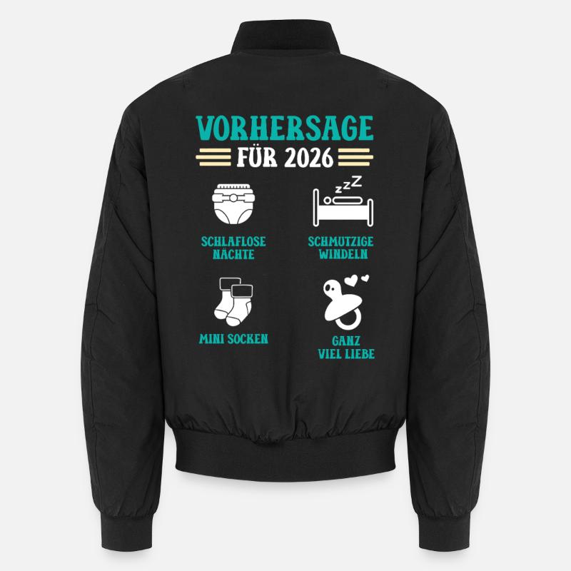 Pregnancy PREDICTION 2026 Funny - Unisex Bomber Jacket - black