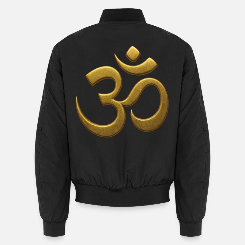 Om Mindfulness Affirmation Spiritual Awareness - Unisex Bomber Jacket - black