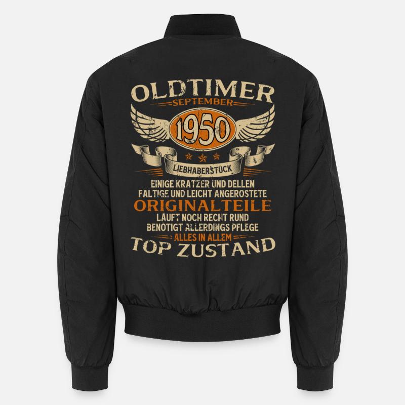 75. Geburtstag Geschenk Oldtimer September 1950 Unisex Bomberjacke