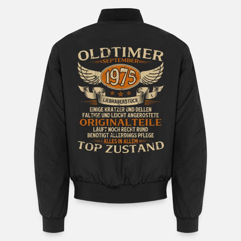 50. Geburtstag Geschenk Oldtimer September 1975 Unisex Bomberjacke