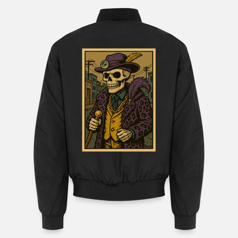 Ghetto Pimp Doctor Skeleton - Unisex Bomber Jacket - black