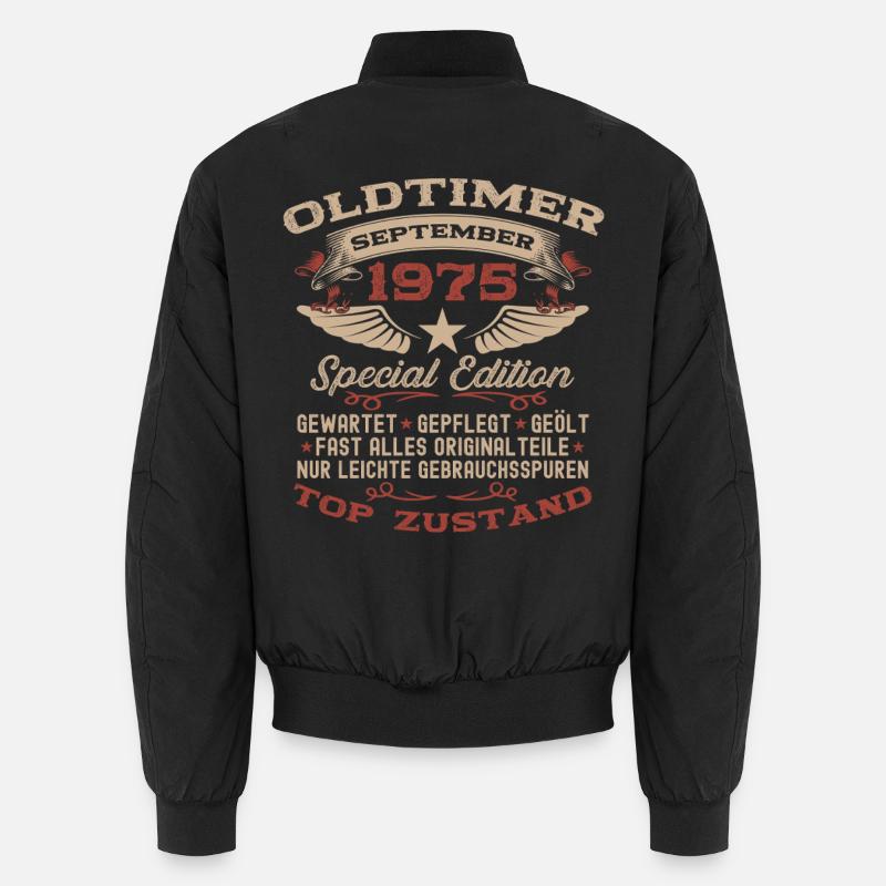 50. Geburtstag Geschenk Oldtimer September 1975 Unisex Bomberjacke