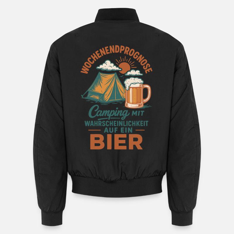 Wochenendprognose Camping Mit Bier - Unisex Bomberjacke - Schwarz