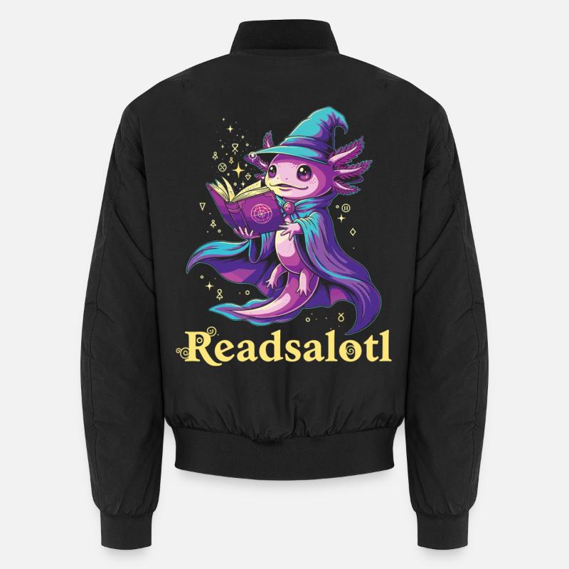 Readsalotl Axolotl Reading Mage Axolotl Unisex Bomber Jacket