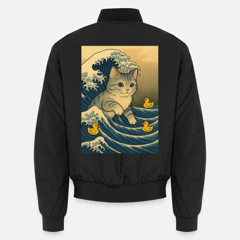 Chats dans la mer de vagues avec des canards Bomber unisexe