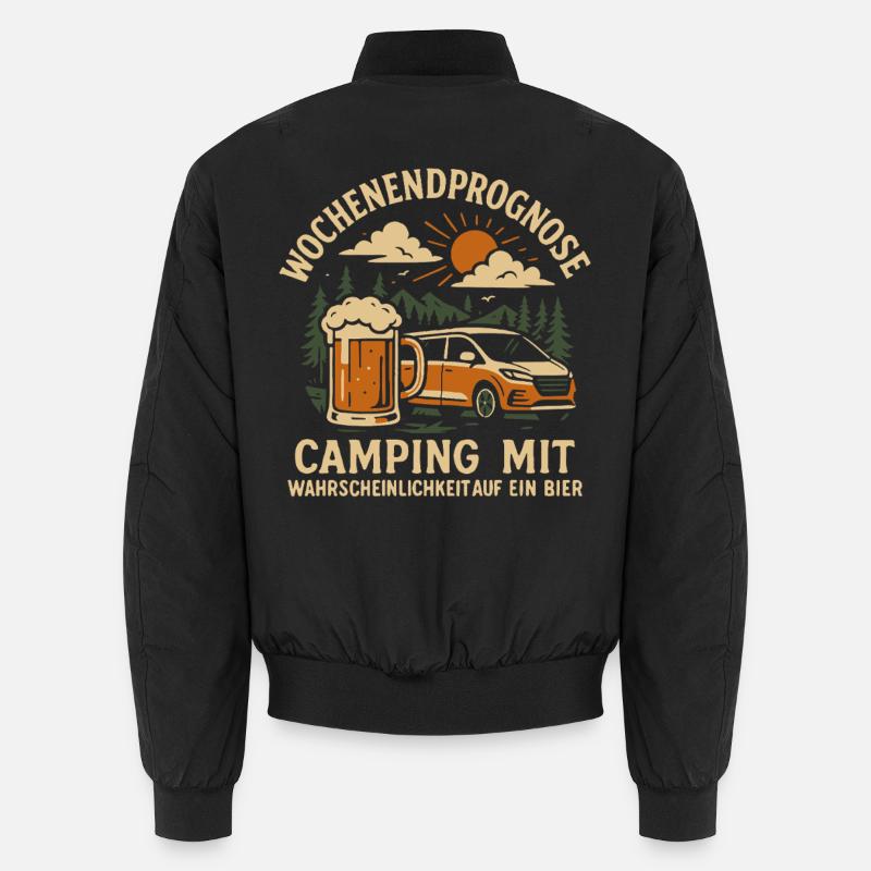 Weekend Forecast Camping With Beer Nature Camper Unisex Bomber Jacket