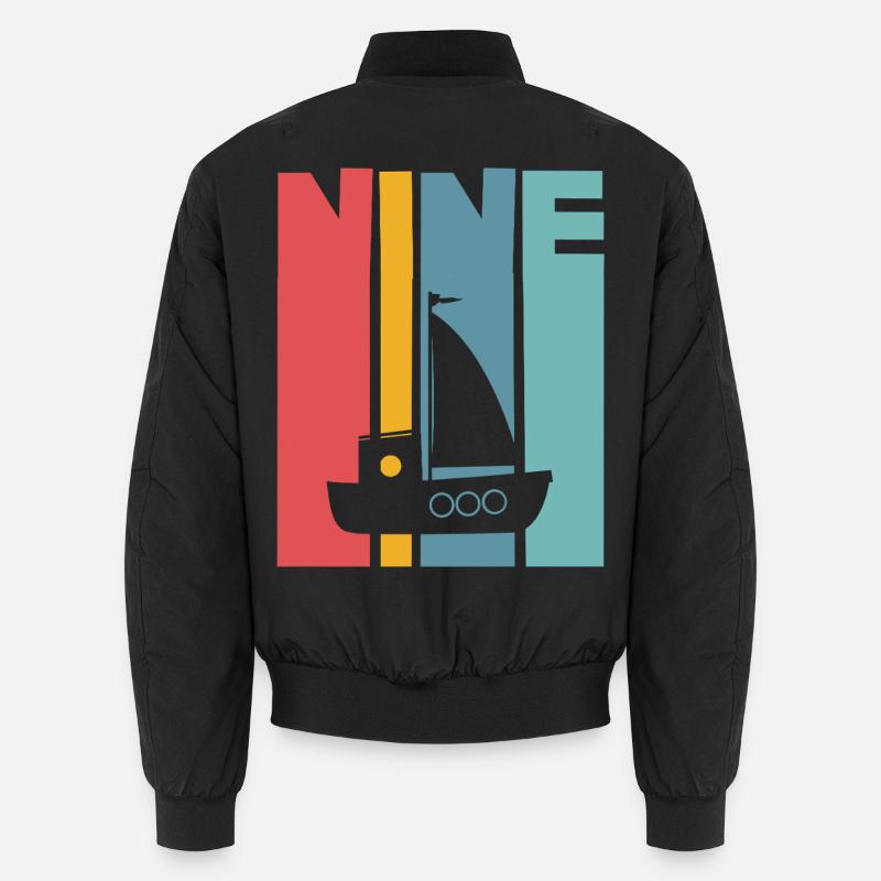 9th Birthday Sailing Ship Unisex Bomber Jacket