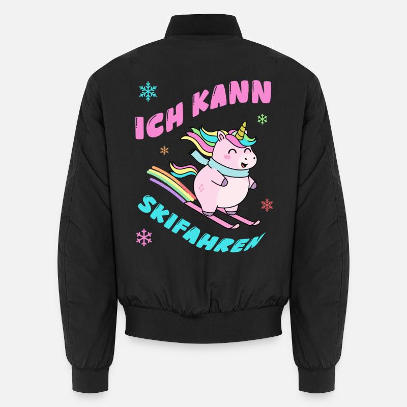 Unicorn Skiing - Winter Design Unisex Bomber Jacket