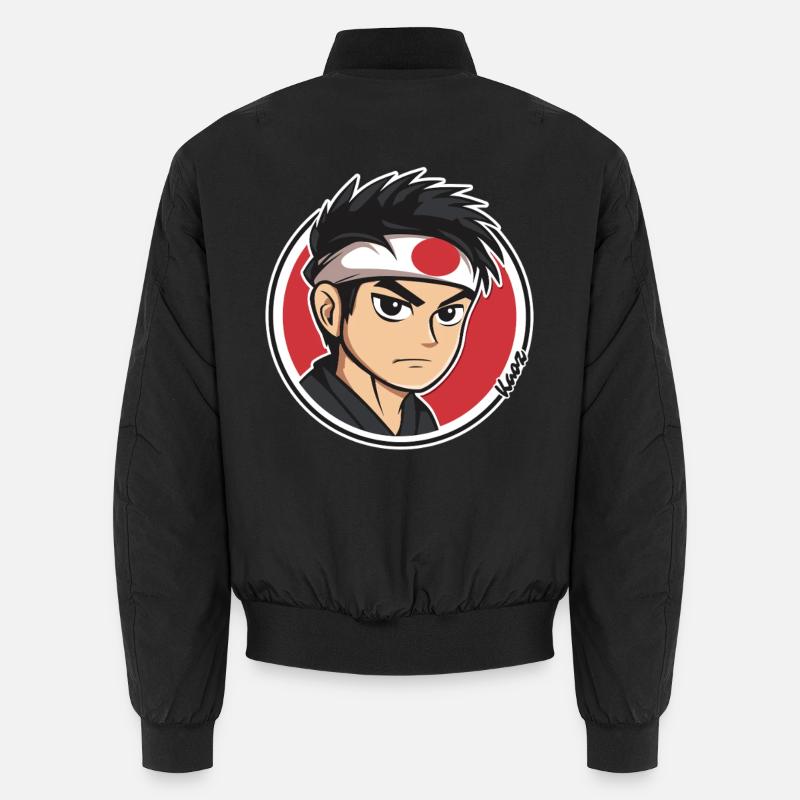 Anime Samurai Charakter Illustration - Unisex Bomberjacke - Schwarz