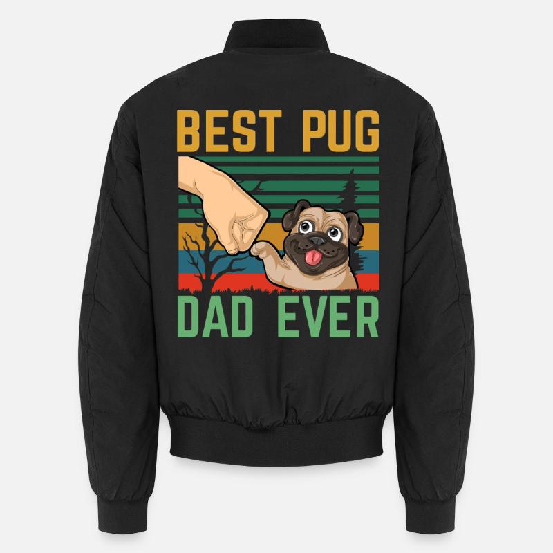 Bester Mops-Papa aller Zeiten - Unisex Bomberjacke - Schwarz