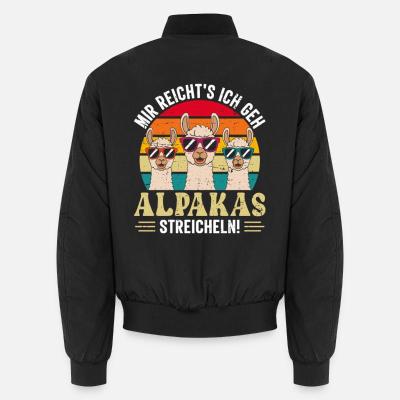 Alpaca Fan I'VE HAD ENOUGH GO STROKE ALPACAS Unisex Bomber Jacket