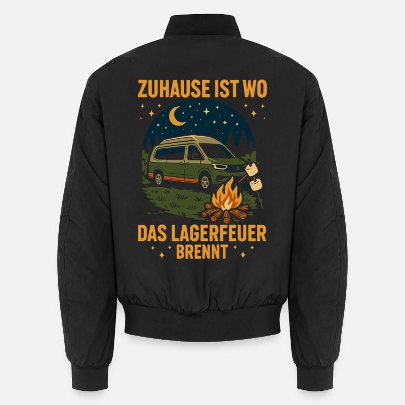 Home is where the campfire burns Camping Unisex Bomber Jacket