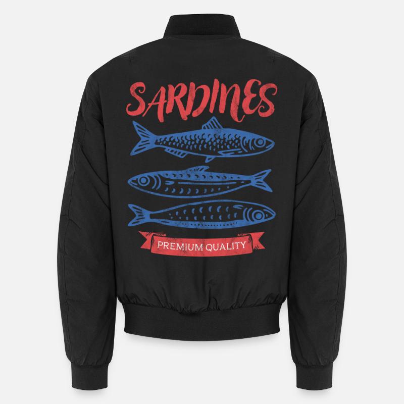 Sardinen - Unisex Bomberjacke - Schwarz