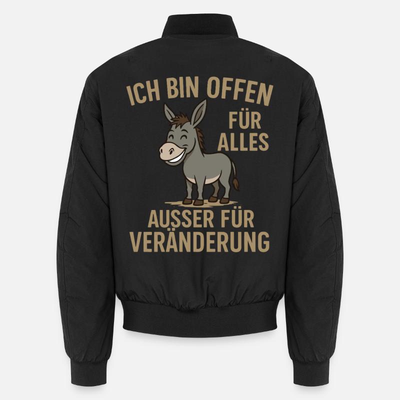 Humorvolle Esel-Motivationsbotschaft - Unisex Bomberjacke - Schwarz