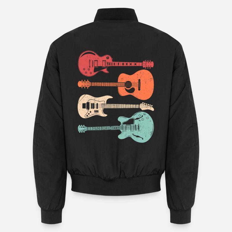 Guitariste acoustique de style rétro cool Bomber unisexe