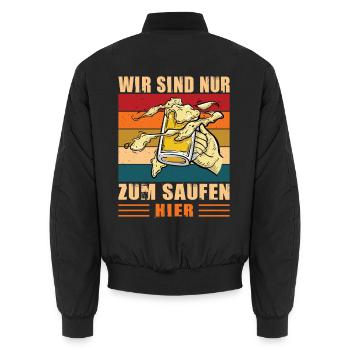 Bier Geschenk JGA Männer Volksfest Vatertag - Unisex Bomberjacke - Schwarz - Hinten - AI Model Male 185 light (185cm)