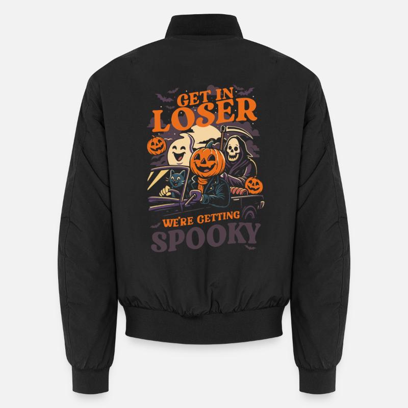 Fun & Spooky Halloween Pumpkin Loser - Unisex Bomber Jacket - black