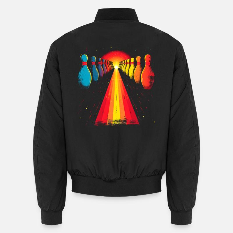 Bowlingbahn Design - Unisex Bomberjacke - Schwarz