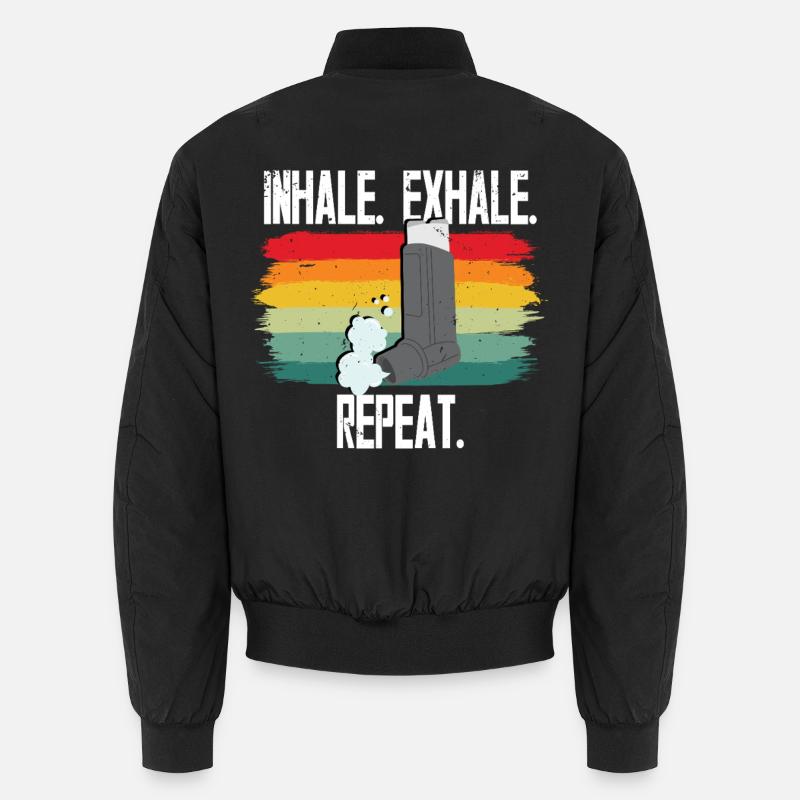 Asthme Asthmatiques Inspirer Expirer Répéter - Bomber unisexe - noir