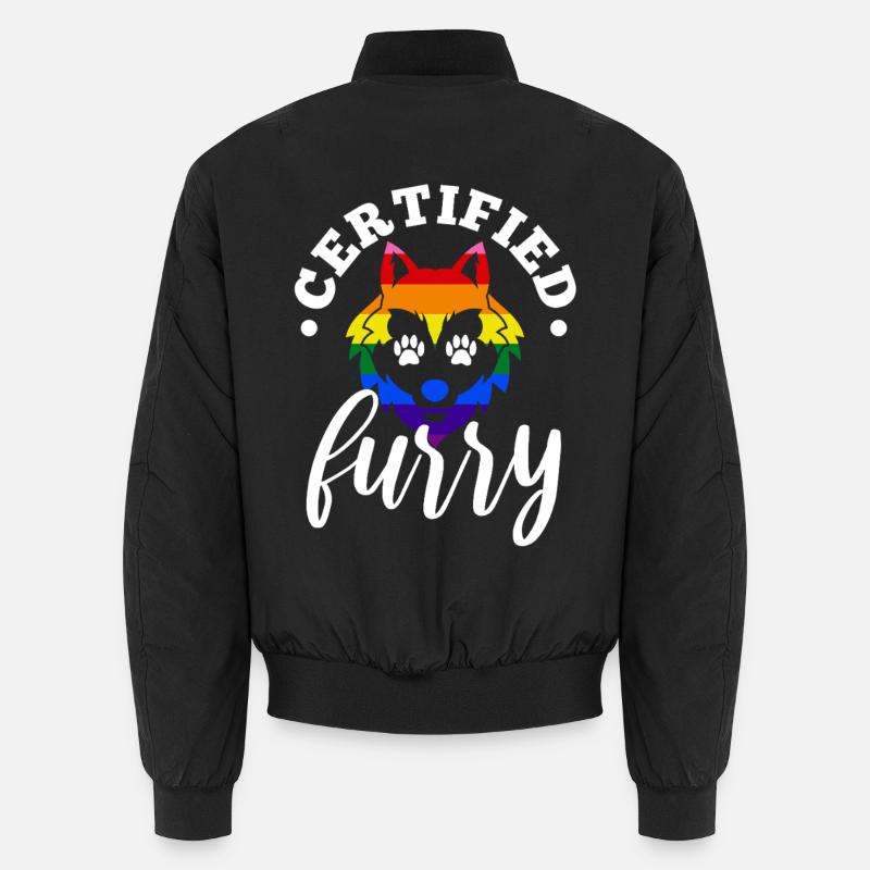 Fourrure certifiée - Bomber unisexe - noir