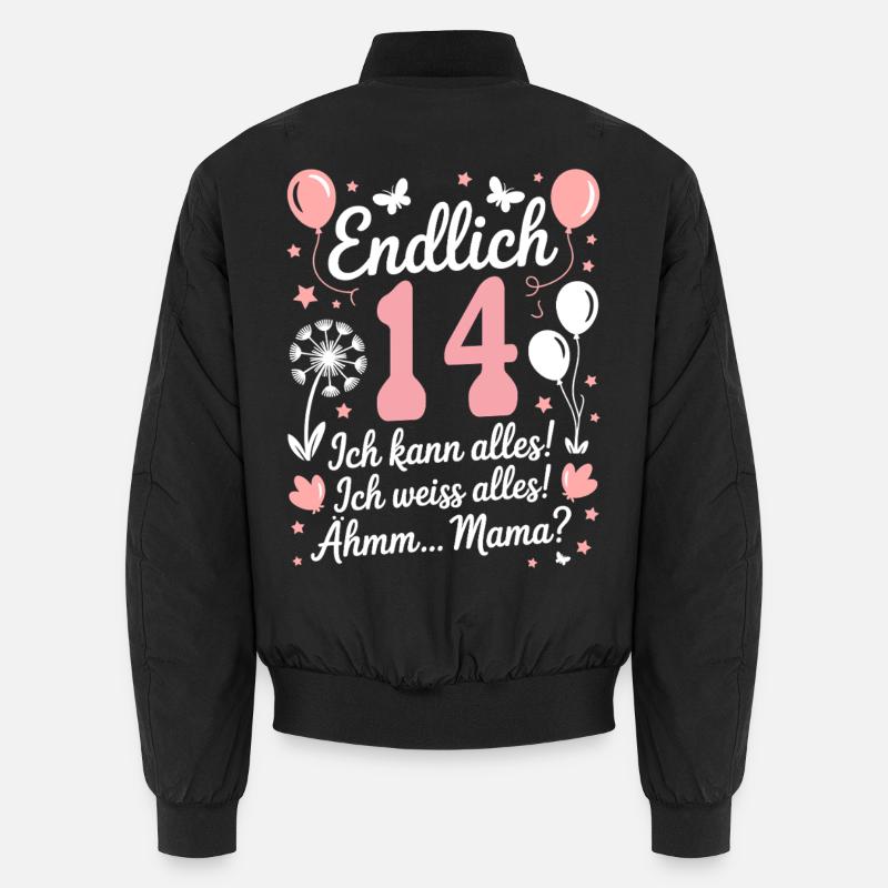 Finally 14th Birthday 14 Years Gift Saying Unisex Bomber Jacket