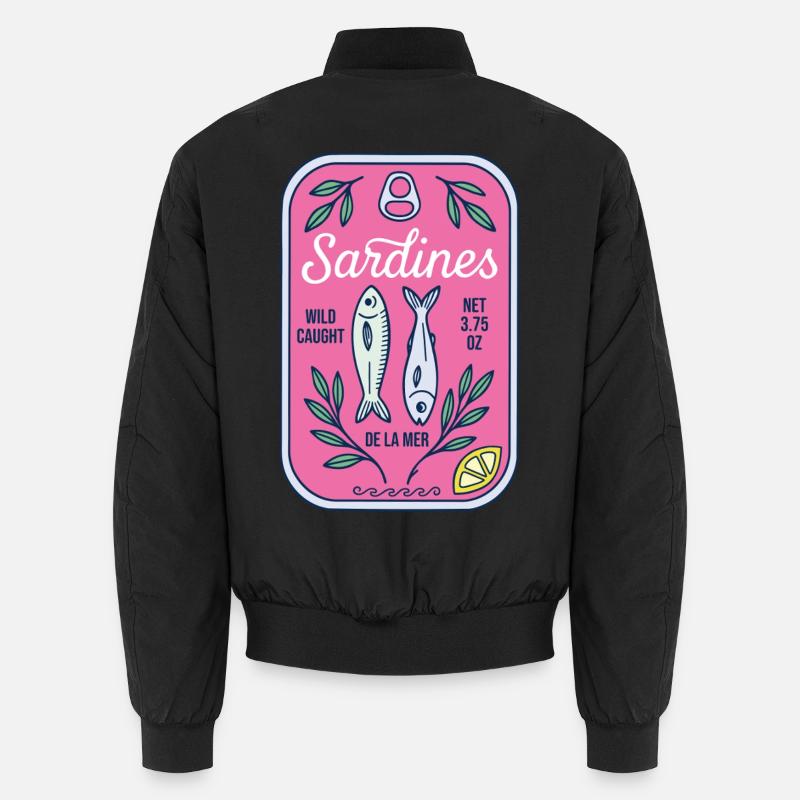 Sardinen - Unisex Bomberjacke - Schwarz