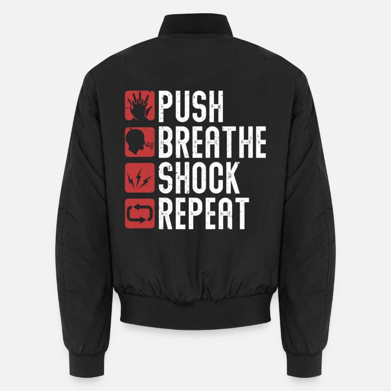 CPR instructor resuscitation emergency doctor Unisex Bomber Jacket