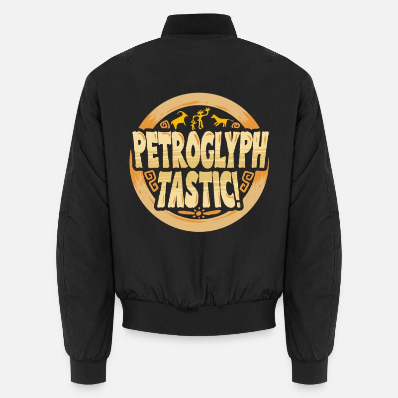 Petroglyphe Tastic Petroglyphen Piktogramme - Unisex Bomberjacke - Schwarz