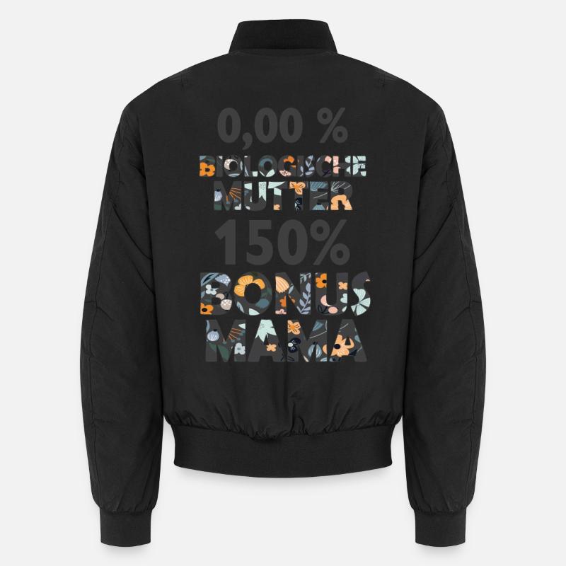 Bonus Mama Mutter Stiefmama Stiefmutter Geschenk - Unisex Bomberjacke - Schwarz