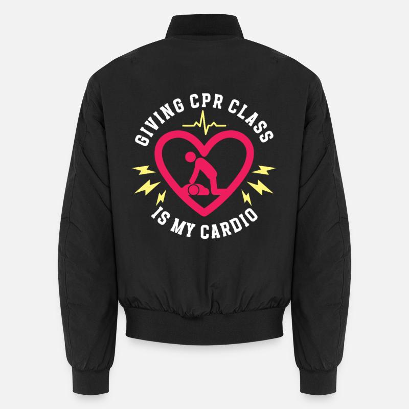 CPR instructor resuscitation emergency doctor Unisex Bomber Jacket