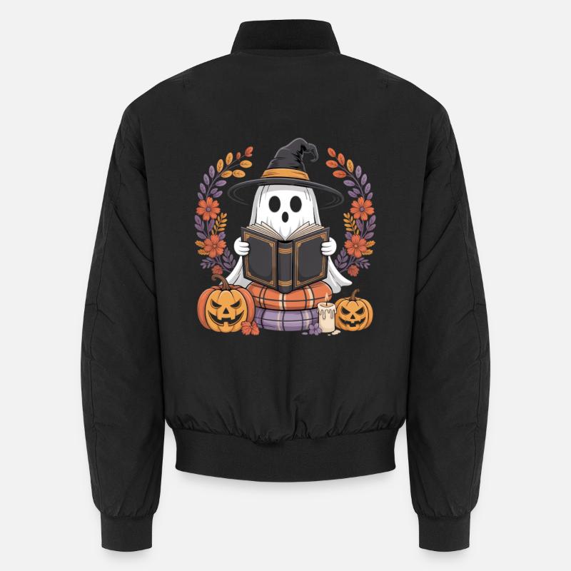 Witch Pumpkin Ghost Reader Design Unisex Bomber Jacket