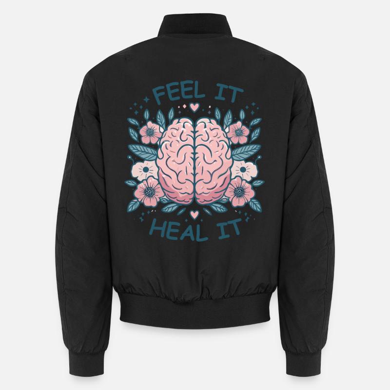 Mindset Motivation Healing Mindfulness Relaxation - Unisex Bomber Jacket - black