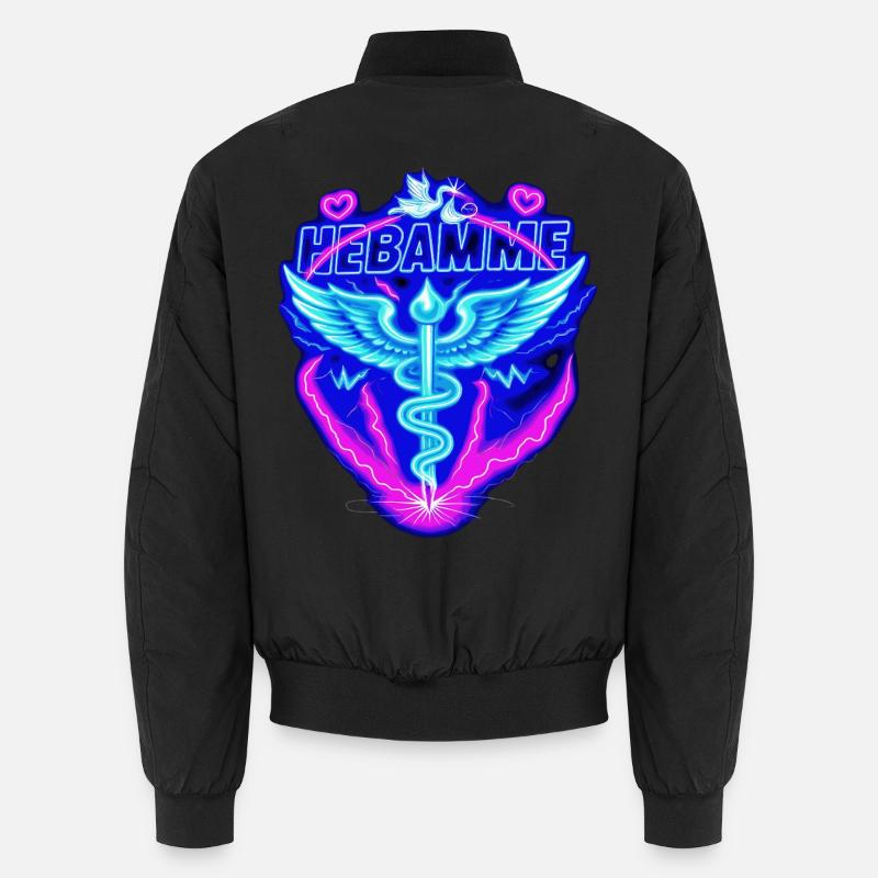 Hebamme Geburtshelfer - Unisex Bomberjacke - Schwarz