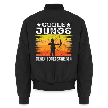 Bogenschießen Geschenk Bogenschütze Jungs - Unisex Bomberjacke - Schwarz - Hinten - AI Model Male 185 light (185cm)