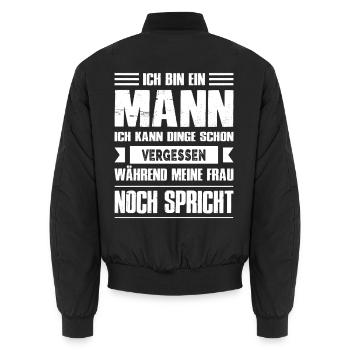 Männer Geschenk Ehemann Mann Partner - Unisex Bomberjacke - Schwarz - Hinten - AI Model Male 185 light (185cm)