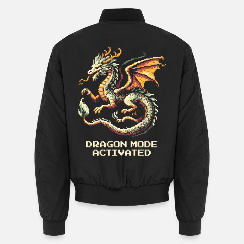Mode Dragon activé | RPG fantastique Pixel Art Bomber unisexe