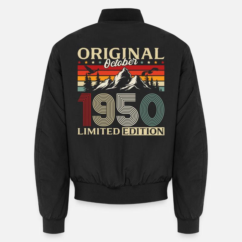 75th Birthday Original October Vintage 1950 Unisex Bomber Jacket