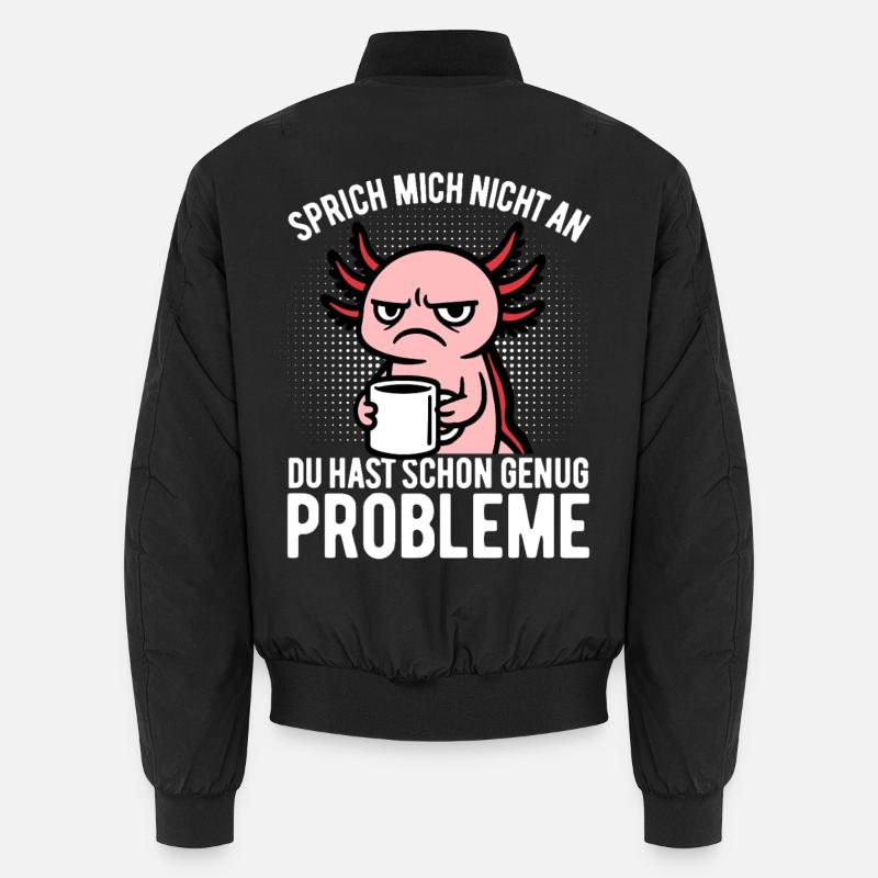 Sprich mich nicht an - Axolotl mit Kaffee Unisex Bomberjacke