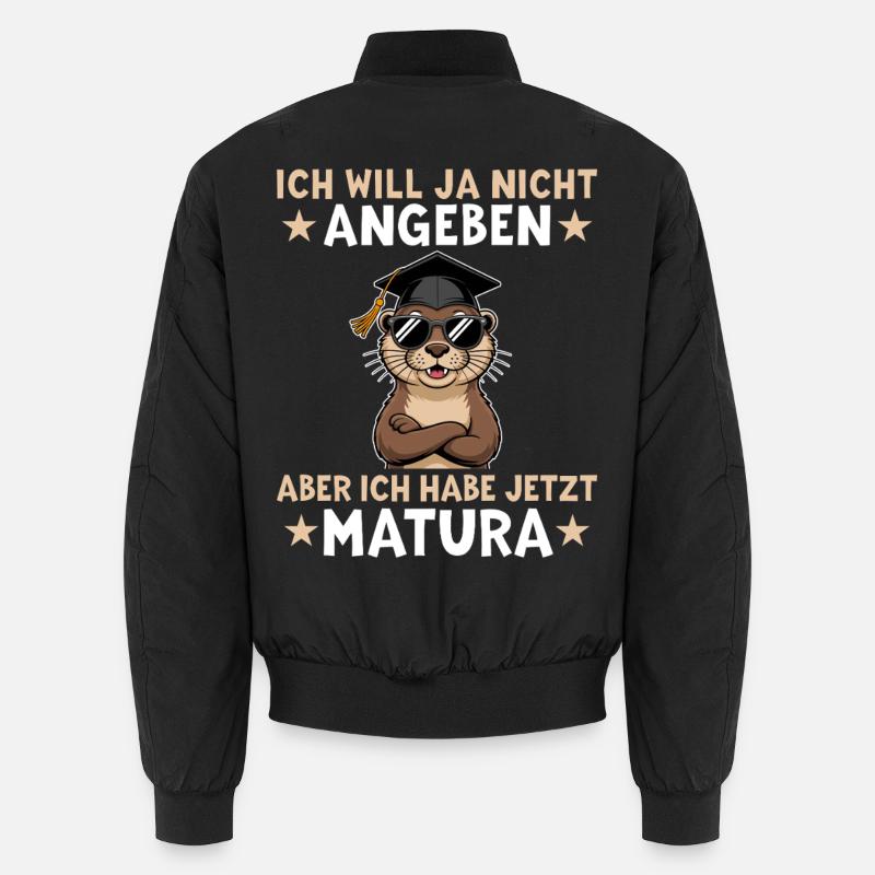 Final exam passed Otter Matura Graduation - Unisex Bomber Jacket - black