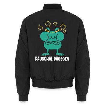Lustiges Büro Geschenk Morgenmuffel Kollege - Unisex Bomberjacke - Schwarz - Hinten - AI Model Male 185 light (185cm)