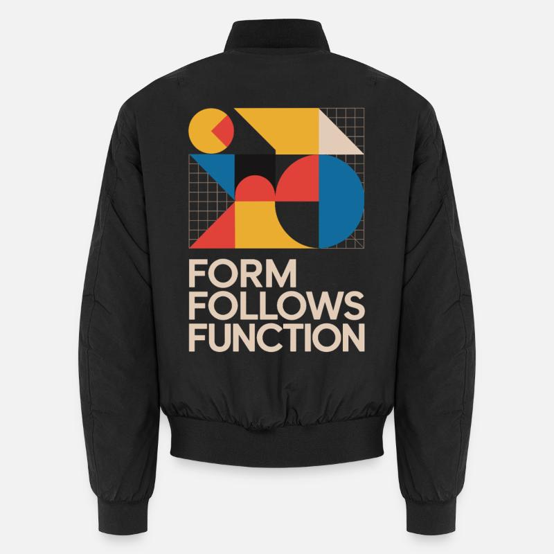 Bauhaus Form Follows Function Geometric Art Unisex Bomber Jacket
