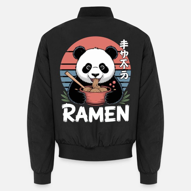 Kawaii Panda Ramen Bowl Unisex Bomber Jacket