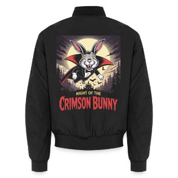 La Nuit du Lapin Pourpre - Bunny Design - Bomber unisexe - noir - Dos - AI Model Male 185 light (185cm)