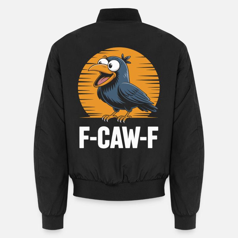 F-Caw-F Meme Crow - Unisex Bomber Jacket - black